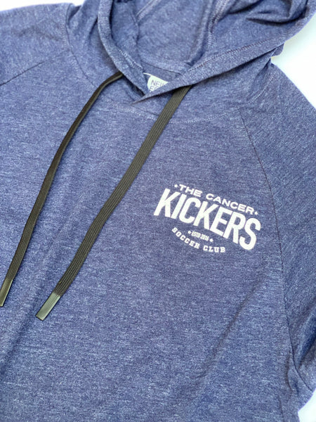 Heathered Navy Adult Hooded T-Shirt